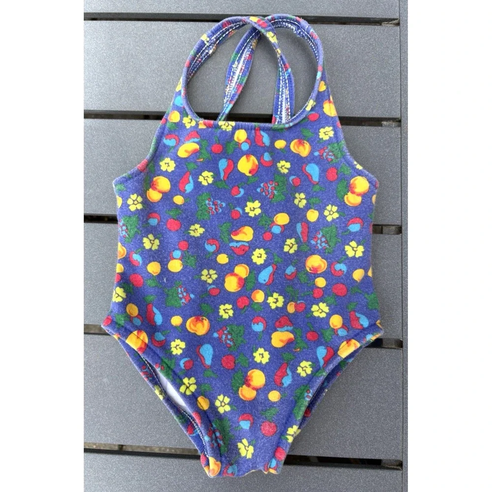 Vintage 1990's Hanna Andresson 70 cm bathing suit fruits flowers gently worn